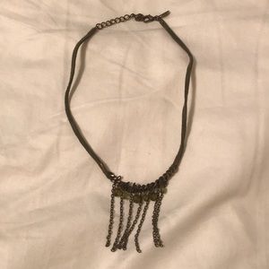 Suede and metal necklace